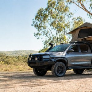 Four-wheel-drive touring setup with a roof-top tent