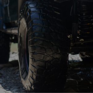 Off-road tyre and suspension detail